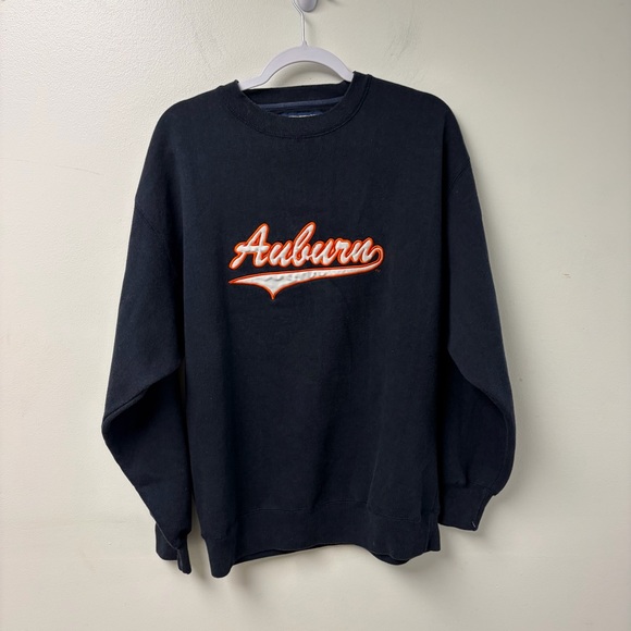 Boa Tops - Vintage Boa Auburn University Crewneck Pullover Navy‎ Sweatshirt Size Large